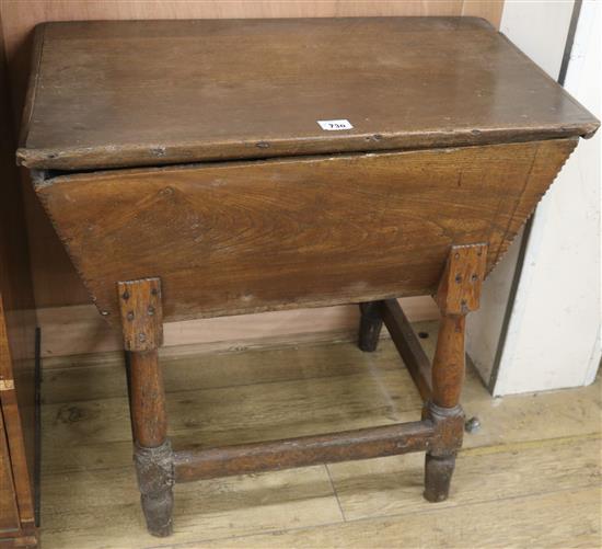 An 18th century elm dough bin, W.80cm